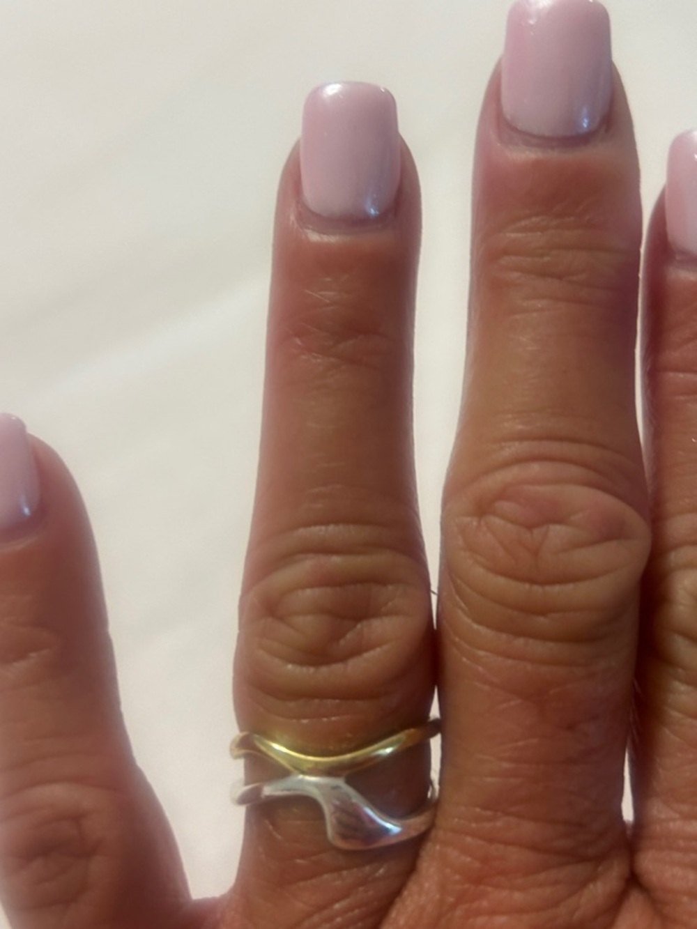 Sterling Silver & Gold Swirl Ring - Dual Tone